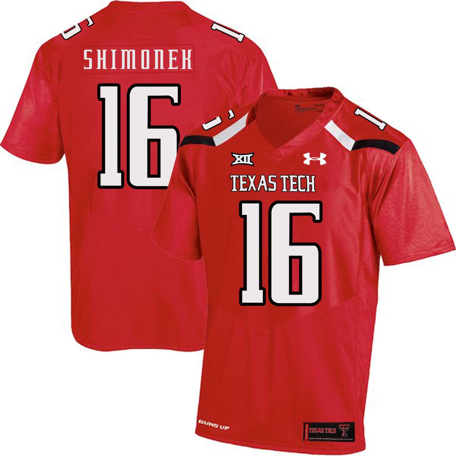 Texas Tech Red Raiders #16 Nic Shimonek Red College Football Jersey